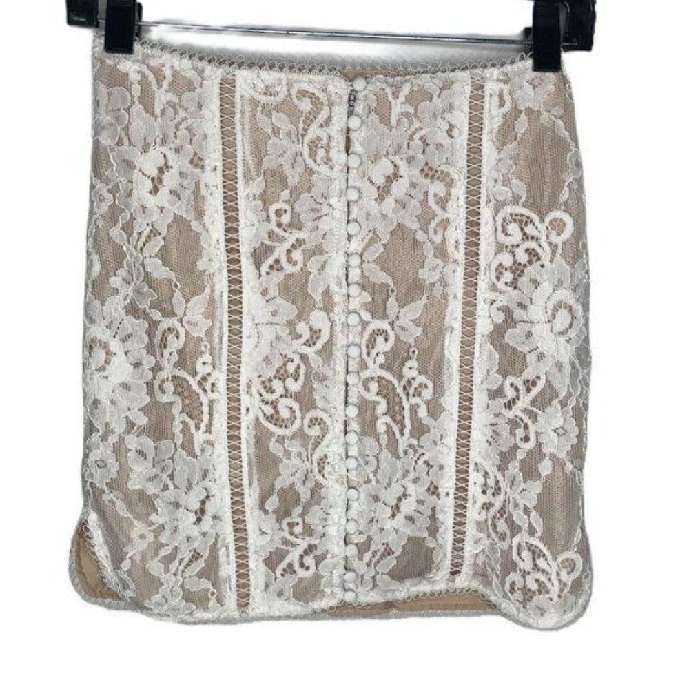 NWT Tobi Lexy Lace Bridal Button Down Skirt XS - Picture 2 of 6